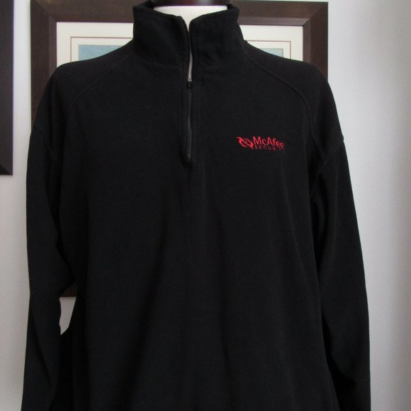 Vtg McAfee Security Men's Fleece Pullover XL Black - Picture 3 of 12